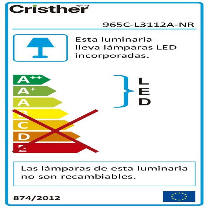 Aplique de Exterior STONE IP65 LED SMD 12W 825lm 3000K CONCRETE Rojo CRISTHER 965C-L3112A-NR
