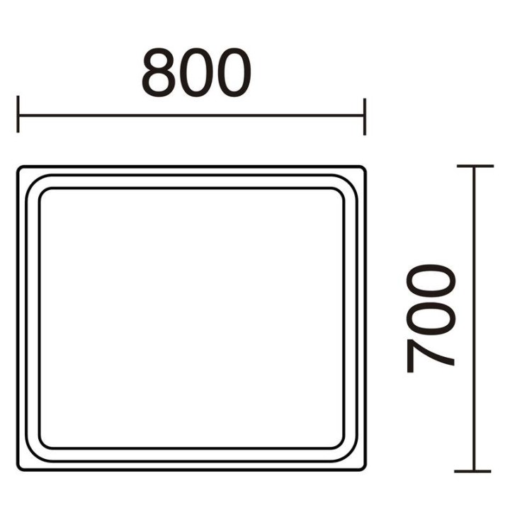 Espejo baño MINERVA 80x70cm IP44 LED SMD 20W 4000K CROMO EXO 974A-L0220B-32
