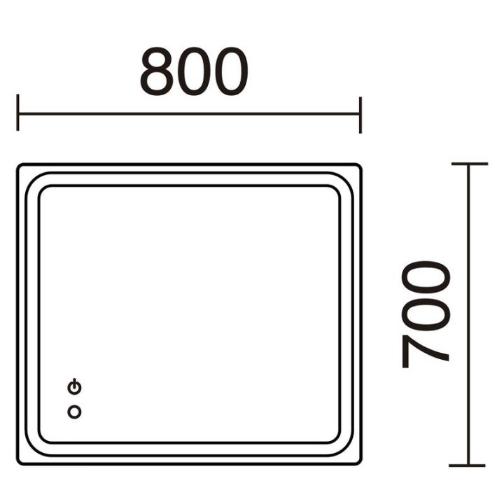 Espejo baño MINERVA touch 80x70cm IP44 LED SMD 20W 4000K CROMO EXO 974C-L0220B-32