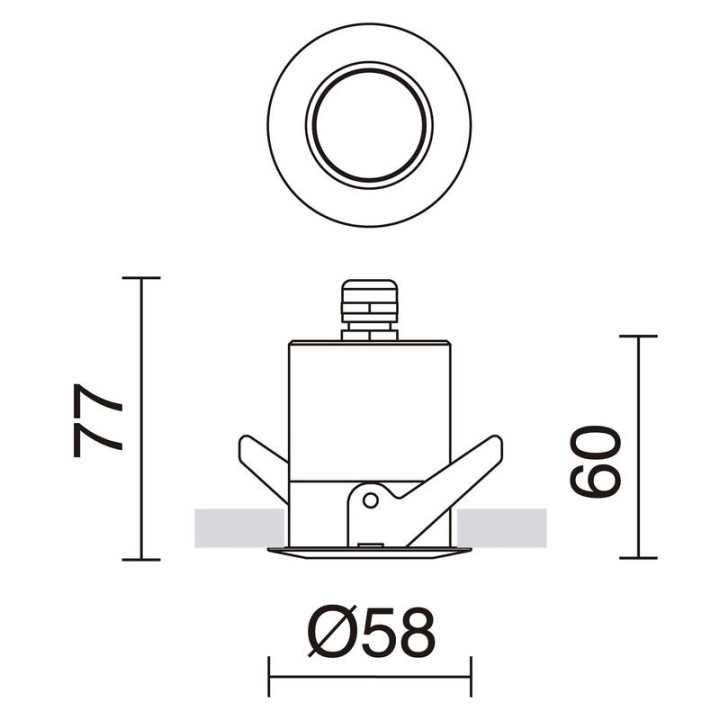 Lámpara empotrable para exterior techo NABUCO IP68 LED COB 6.50W 785 3000K Inox CRISTHER 980B-L0106H-30