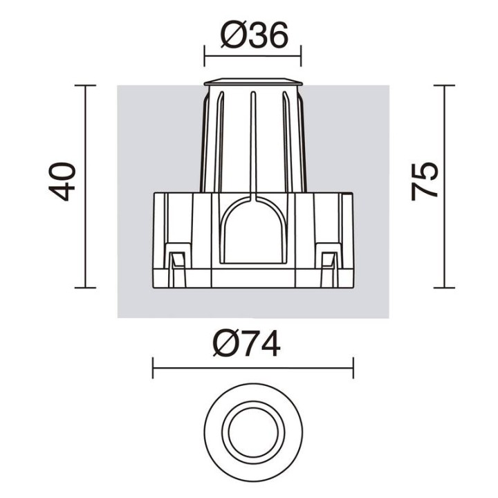 Lámpara empotrable para exterior suelo NABUCO IP68 LED COB 3W 350lm 3000K Inox CRISTHER 980H-L0103H-30