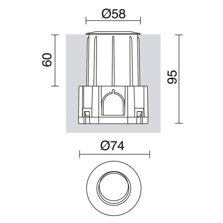 Lámpara empotrable para exterior suelo NABUCO IP68 LED COB 4W 380lm 3000K Inox CRISTHER 980I-L0104H-30