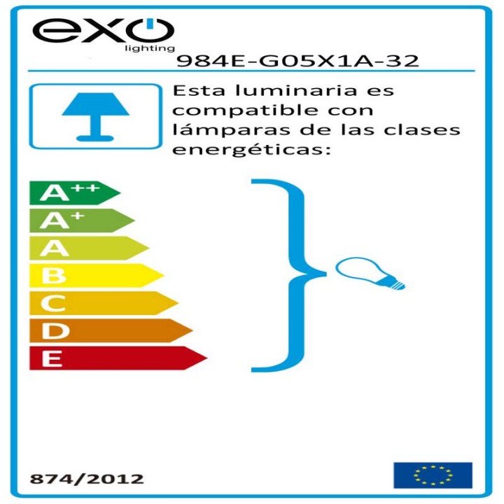 Lámpara colgante OXY D.400mm E27 60W Cromo EXO 984E-G05X1A-32
