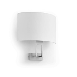 Aplique CLASSICAL E27 40W Ø45 Niquel Satinado + Pant. Algodón Blanco EXO 986A-G05X1A-35-CA