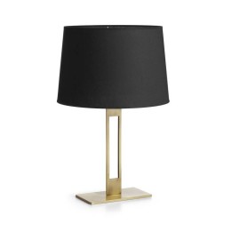 Lámpara de sobremesa CLASSICAL E27 40W Ø45 Oro + Pant. Algodón Negro EXO 986B-G05X1A-47-CB