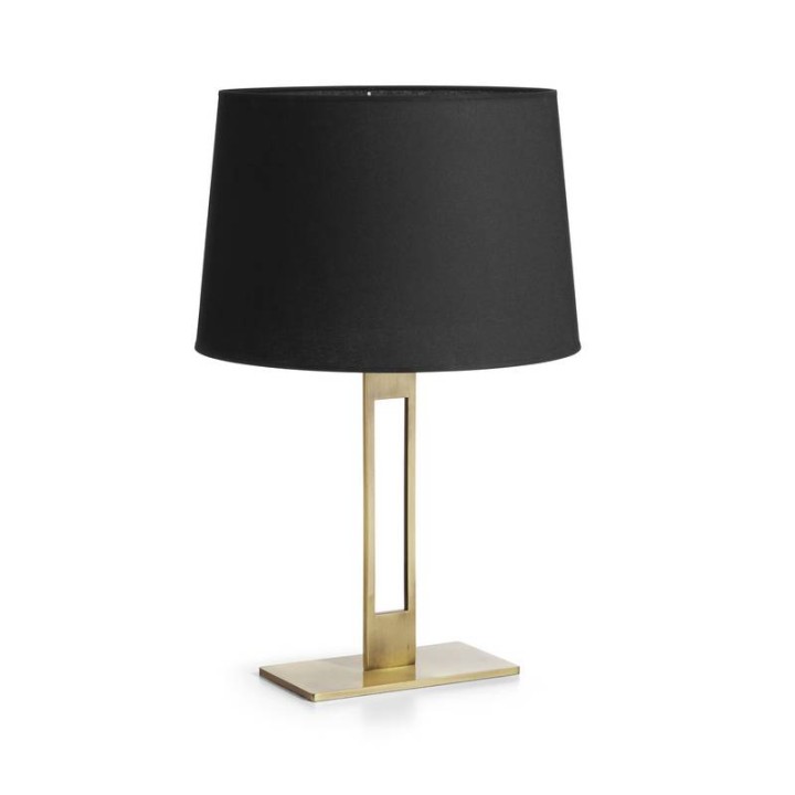 Lámpara de sobremesa CLASSICAL E27 40W Ø45 Oro + Pant. Algodón Negro EXO 986B-G05X1A-47-CB