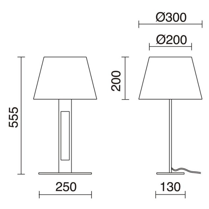 Lámpara de sobremesa CLASSICAL E27 40W Ø45 Oro + Pant. Algodón Negro EXO 986B-G05X1A-47-CB