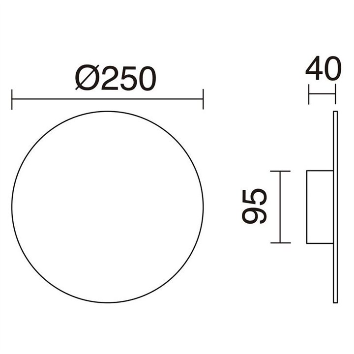 Aplique CIRCULAR IP20 LED SMD 13W 3000K negro EXO 988B-L0113B-02