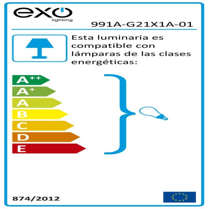 Aplique TEAR IP40 GU10 MAX. 20W Blanco EXO 991A-G21X1A-01