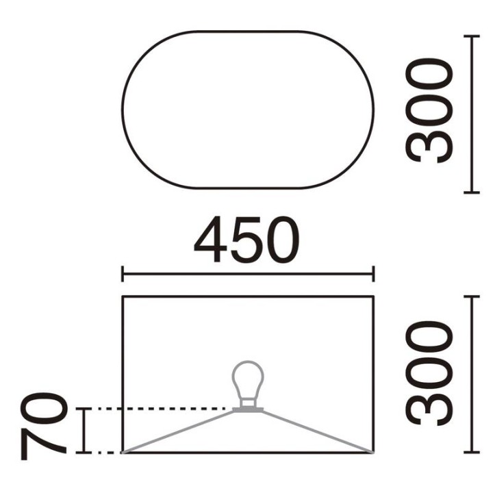 Pantalla Oval Plástico blanco EXO A28B-004-SA