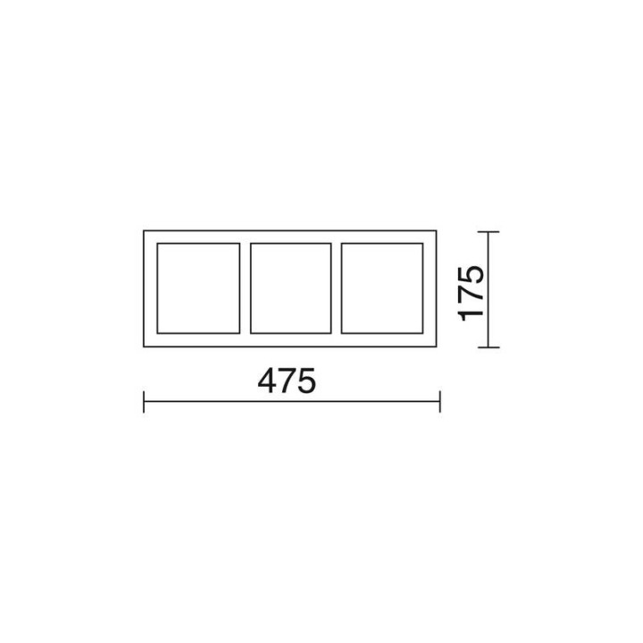 ATOLON marco modular para 3 unidades Gri INDELUZ A45C-738-03