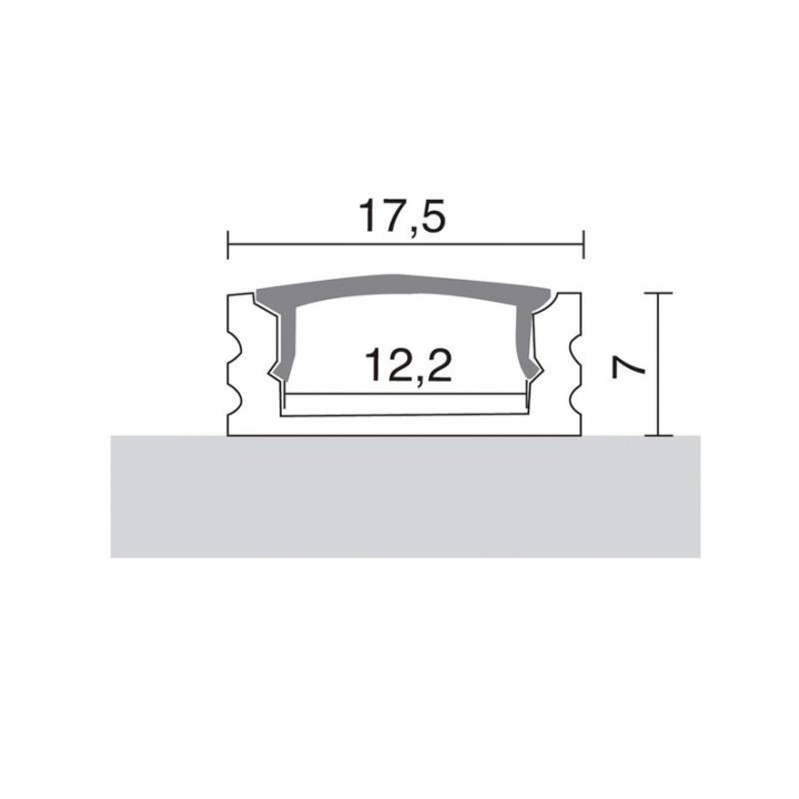 Perfil Al "U"adosado 7x17,5mm anod. (3m)  - A50A-778-39
