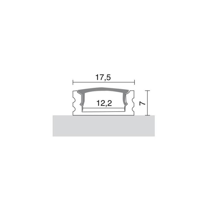 Perfil Al "U"adosado 7x17,5mm anod. (3m)  - A50A-778-39
