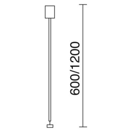 TRACK Tija suspen.600 mm carril DALI Gr INDELUZ A53C-786-03