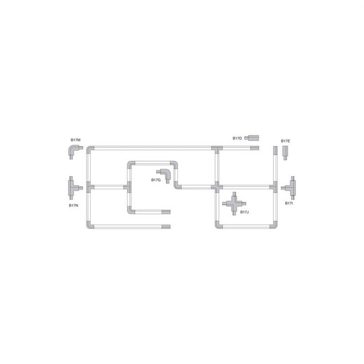TRACK carril trifasico L300 cm negro INDELUZ B17C-X33X2B-02