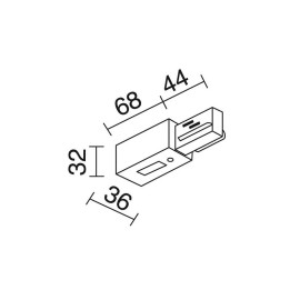 TRACK Alimen derecha carril 3E Gris INDELUZ B17D-X33X2B-03