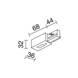 TRACK Alimentacion izquier carril 3E Bl INDELUZ B17E-X33X2B-01