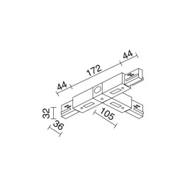 TRACK UniónTé T.T. Derecha carril 3E Ng INDELUZ B17I-X33X2B-02