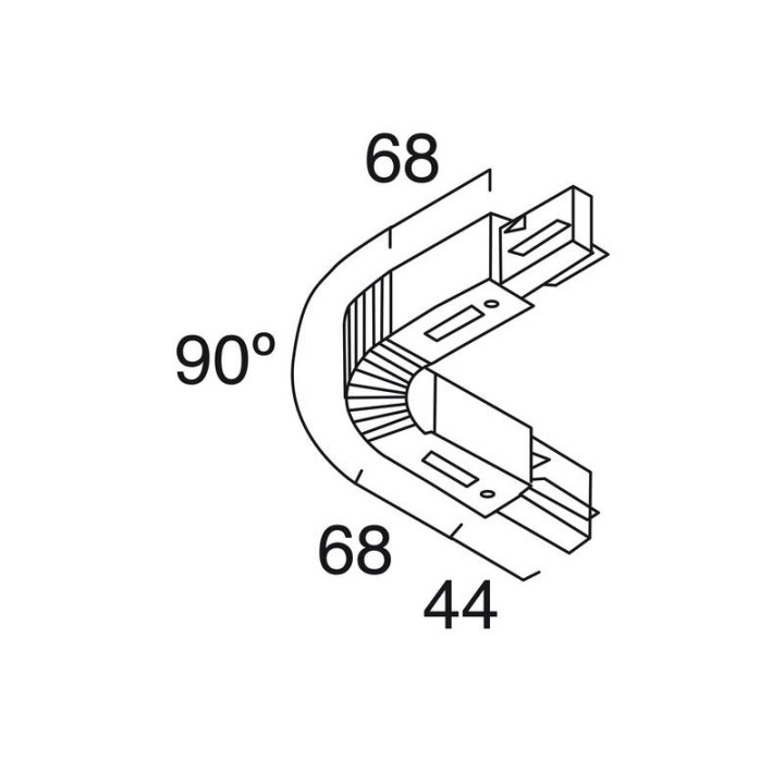 TRACK Unión flexible carril 3E Gris INDELUZ B17K-X33X2B-03