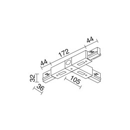 TRACK UniónTé T.T. Izquier carril 3E Ng INDELUZ B17N-X33X2B-02