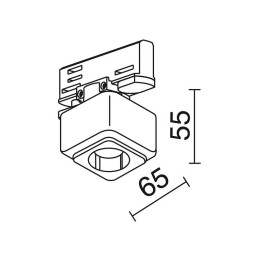 TRACK Base SCHUKO carril 3E Negro INDELUZ B17O-X33X2B-02