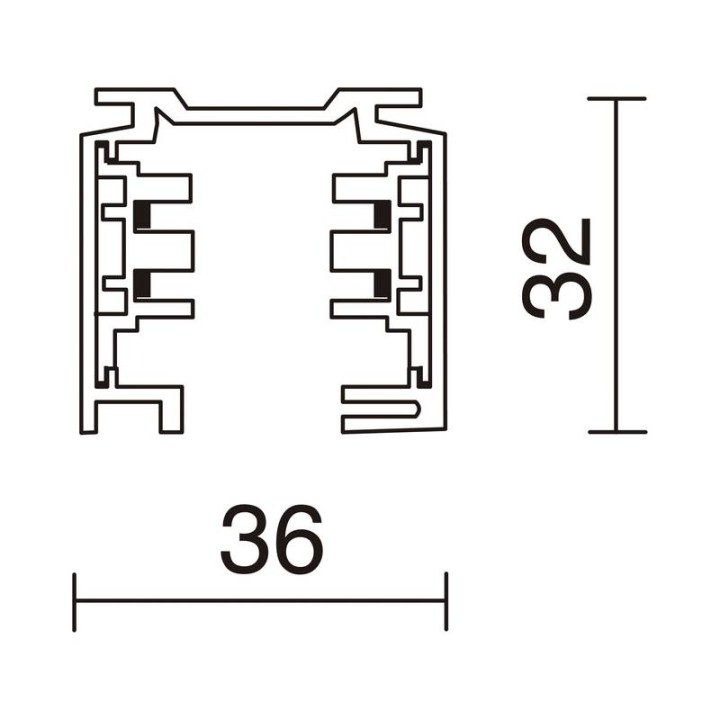 TRACK Carr.3E BUS dato DALI 100cm Nat. INDELUZ B18A-X33X2U-39