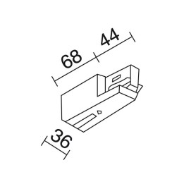 TRACK Alimentación Izq.carri DALI 3E Bl INDELUZ B18E-X33X2U-01