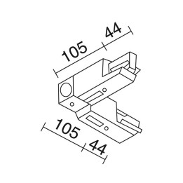 TRACK Codo 90ºT.T.Int.carril DALI 3E Bl INDELUZ B18F-X33X2U-01