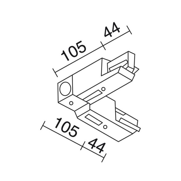 TRACK Codo 90ºT.T.Int.carril DALI 3E Ng INDELUZ B18F-X33X2U-02