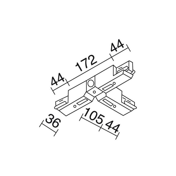 TRACK Unión T T.T.Der.carril DALI 3E Bl INDELUZ B18H-X33X2U-01