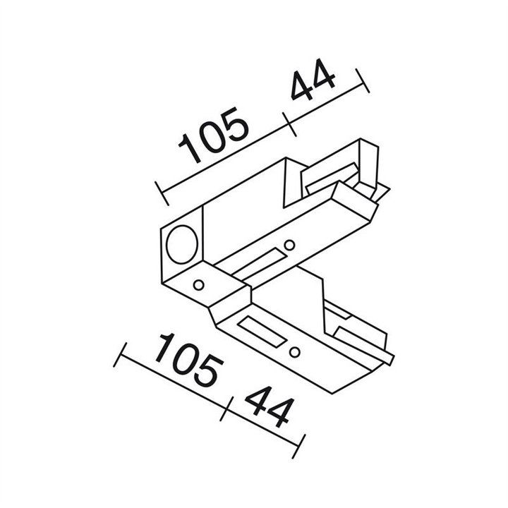TRACK Codo90º T.T.Ext.carril DALI 3E Ng INDELUZ B18L-X33X2U-02