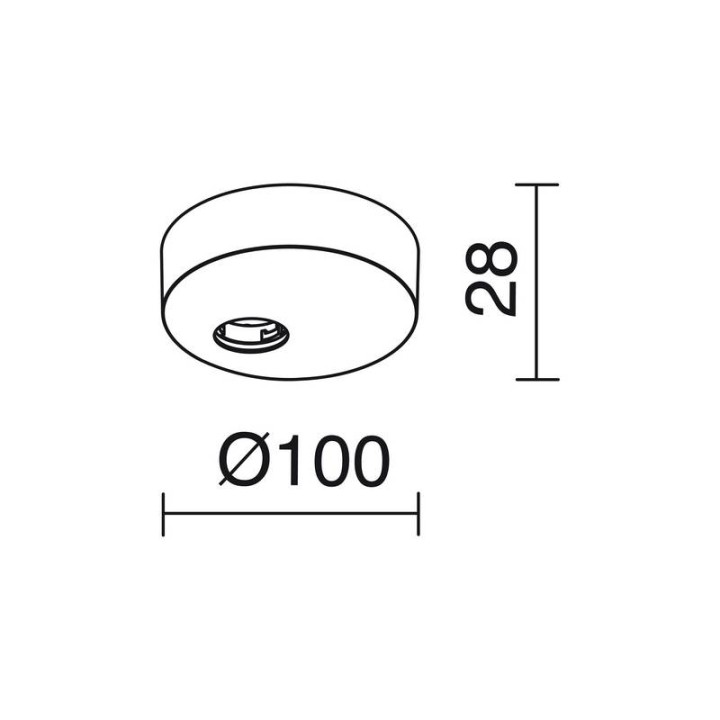 DUBE Base C/driver. 1 conector Ø100 Bl INDELUZ B19E-X3310B-01