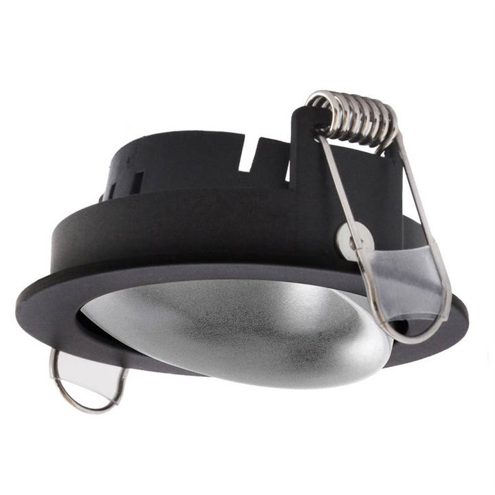 Aro empotrable basculante NOK1 Negro-Plata INDELUZ D01B-823-02