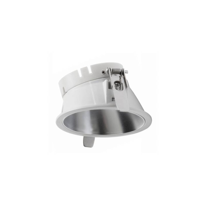 Aro Lámpara empotrable Ø78 asim. NOK2 Blanco-plata INDELUZ D02B-824-01