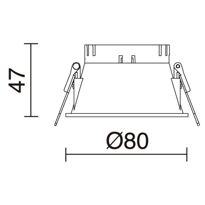 Aro Lámpara empotrable Ø80 sim. NOK2 Blanco-negro INDELUZ D02H-824-01