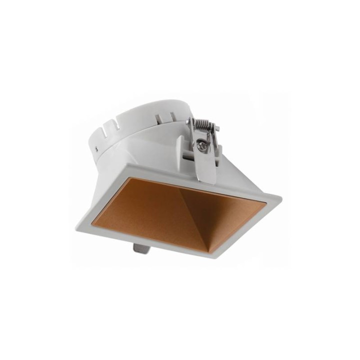 Aro Lámpara empotrable 80x80 asim. NOK3 Blanco-oro INDELUZ D03C-826-01