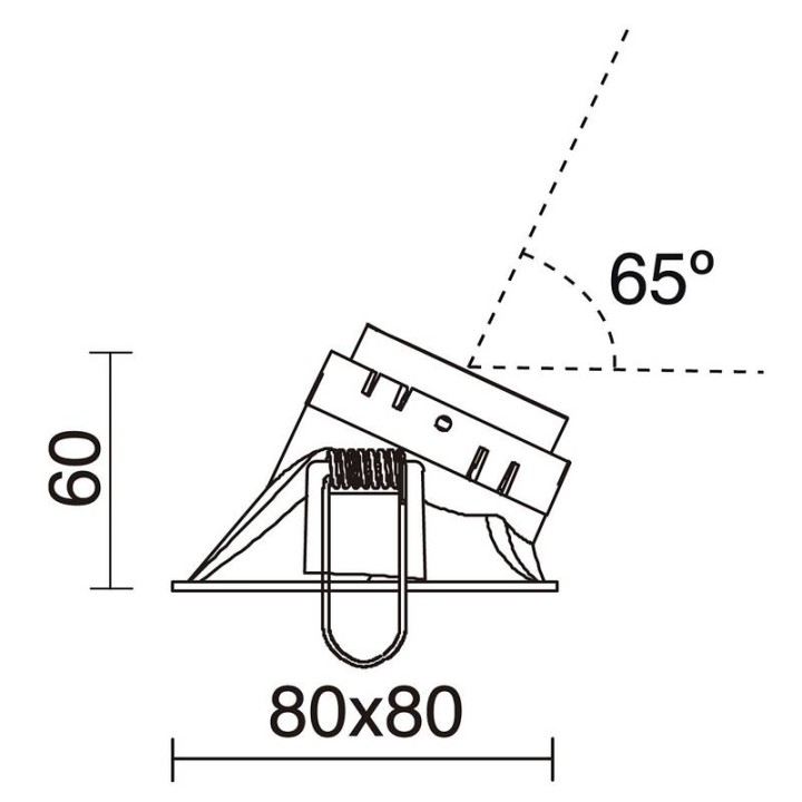 Aro Lámpara empotrable 80x80 asim. NOK3 Negro INDELUZ D03D-826-02