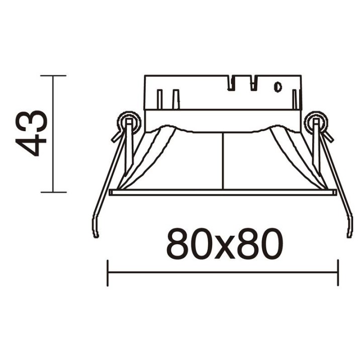 Aro Lámpara empotrable 80x80 sim. NOK3 Blanco-plata INDELUZ D03F-826-01