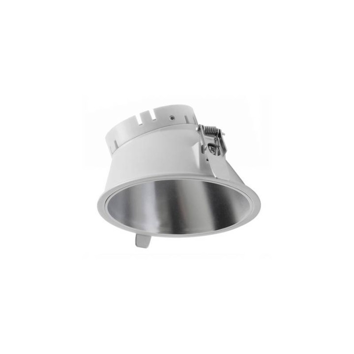 Aro Lámpara empotrable Ø95 asim. NOK4 Blanco-plata INDELUZ D04B-827-01
