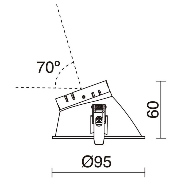 Aro Lámpara empotrable Ø95 asim.NOK4 Blanco-negro INDELUZ D04D-827-01