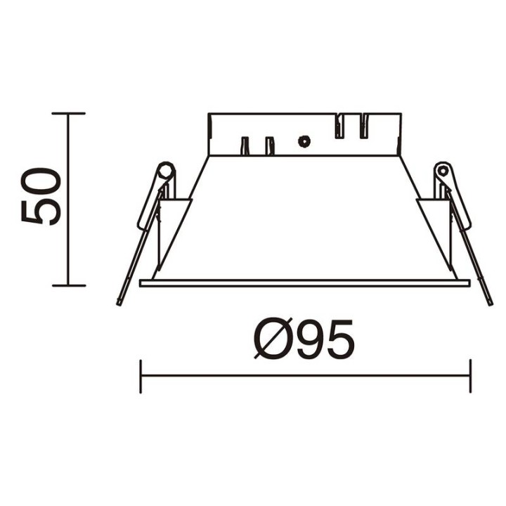 Aro Lámpara empotrable Ø95 sim. NOK4 Blanco-plata INDELUZ D04F-827-01