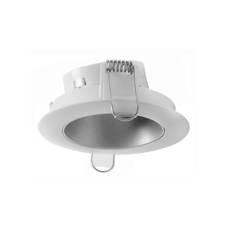 Aro Lámpara empotrable Ø100 asim. NOK5 Blanco-plata INDELUZ D05B-828-01