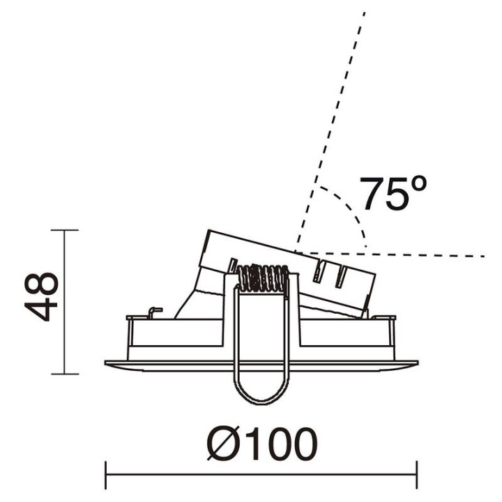 Aro Lámpara empotrable Ø100 asim.NOK5 Blanco-negro INDELUZ D05D-828-01