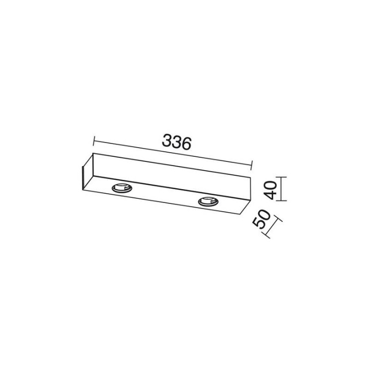 DUBE Base C/driver.2 conectore 336x50 Ng INDELUZ B19B-X3340B-02