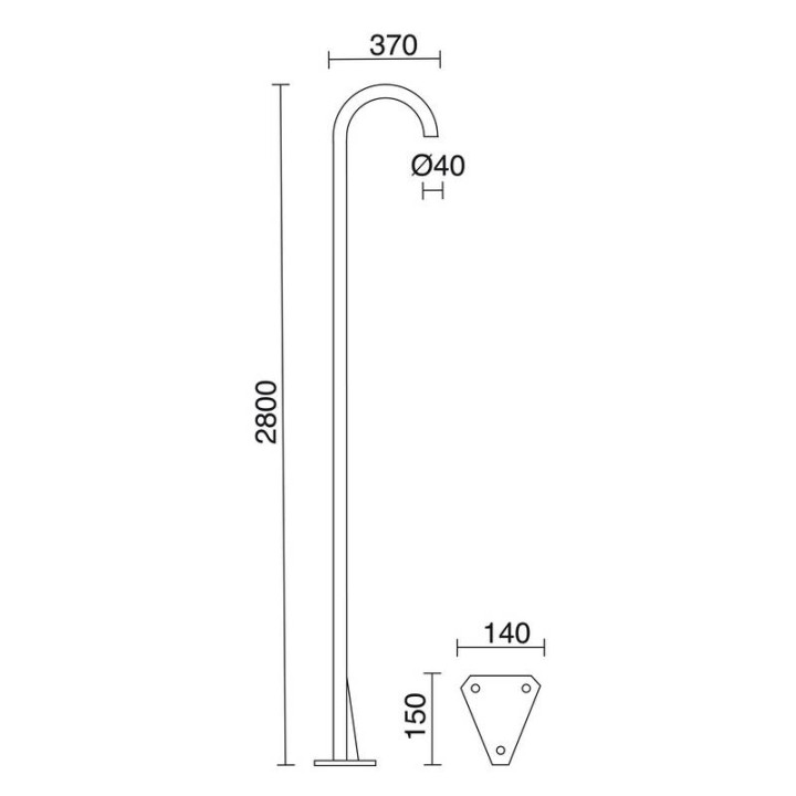 Poste CITY ARCO 280cm Zincado