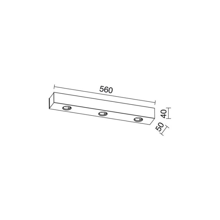 DUBE Base C/driver.3 conectore 560x50 Ng INDELUZ B19C-X3330B-02