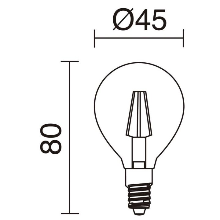 Lámpara FILAMENTO LED E14 4W 470lm 2700K  - 632E-L0404B-01