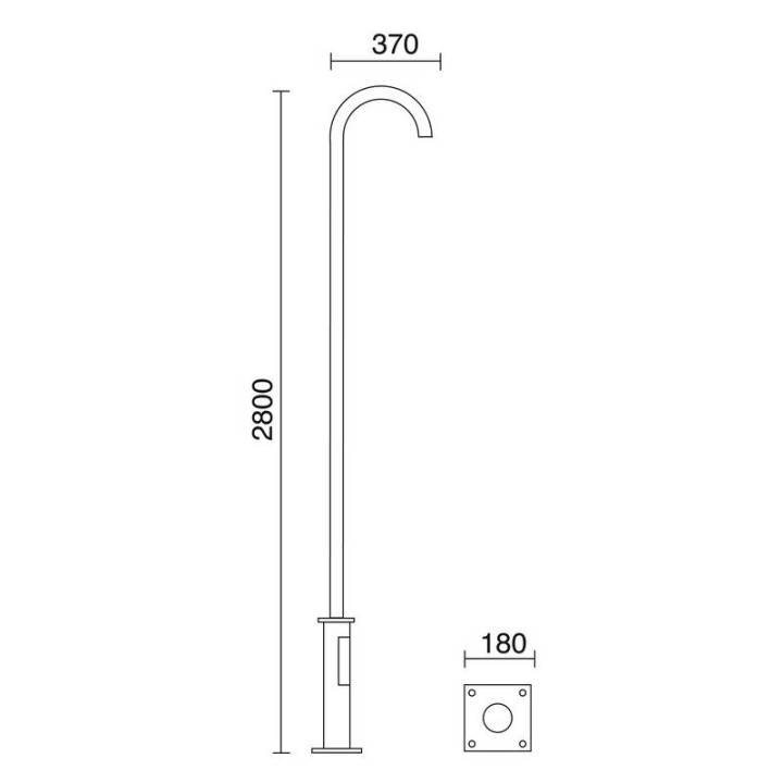 Poste CITY ARCO 280cm con puerta de registro Zincado