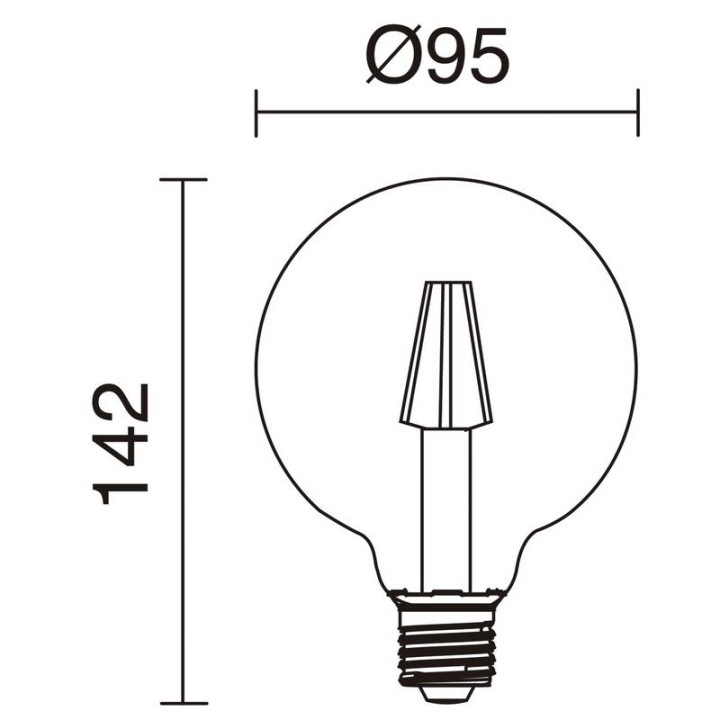 Lámpara FILAMENTO LED E27 4W 470lm 2700K  - 632F-L0504B-01