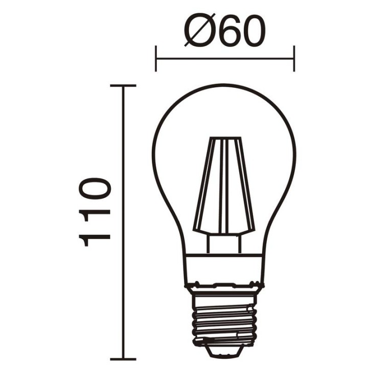 Lámpara FILAMENTO LED E27 6W 800lm 2700K  - 632C-L0506B-01